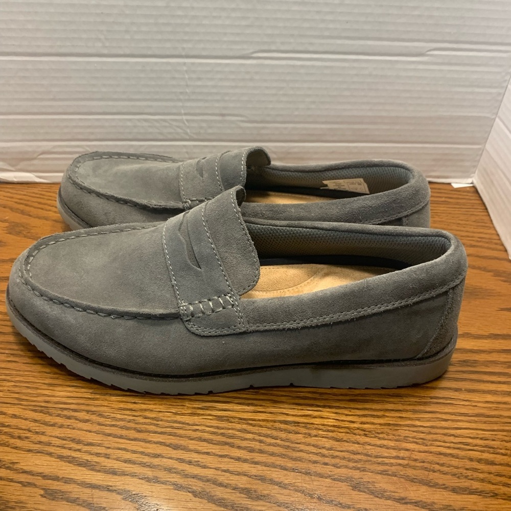 Lands' End Gray Penny Loafers Sleek Suede Slip-Ons Size 11D lightweight Flexble - Picture 5 of 13